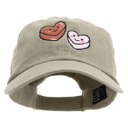 Valentines Heart Chocolate Embroidered Low Profile Dyed Cotton Twill Cap - Putty OSFM