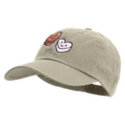 Valentines Heart Chocolate Embroidered Low Profile Dyed Cotton Twill Cap - Putty OSFM