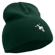 Cute Cow Icon Embroidered 8 Inch Short Beanie - Dk-Green OSFM