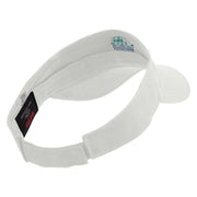 Green Hamburger Icon Embroidered Cotton Twill Sun Visor - White OSFM