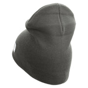 US Marine Corps Seal Symbol Embroidered 8 Inch Short Beanie Made in USA - Charcoal OSFM
