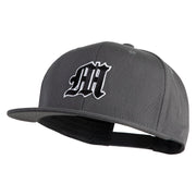 Old English Black M Patched 6 Panels Round Bill Cap - Dark Grey OSFM
