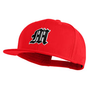 Old English Black M Patched 6 Panels Round Bill Cap - Red OSFM