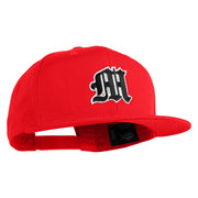 Old English Black M Patched 6 Panels Round Bill Cap - Red OSFM
