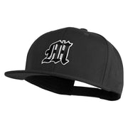 Old English Black M Patched 6 Panels Round Bill Cap - Black OSFM