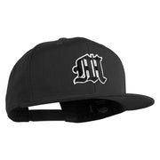 Old English Black M Patched 6 Panels Round Bill Cap - Black OSFM