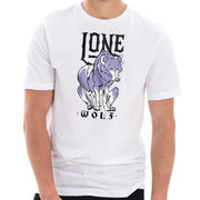 Lone Wolf Graphic Design Ring Spun Combed Cotton Short Sleeve Deluxe Jersey T-Shirt - White XS