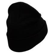 Skate Heart Embroidered 12 Inch Long Knitted Beanie - Black OSFM