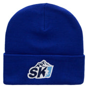 Ski Mountain Embroidered 12 Inch Long Knitted Beanie - Royal OSFM