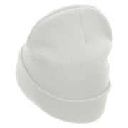 Scuba Gear Embroidered 12 Inch Long Knitted Beanie - White OSFM