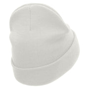 Scuba Gear Embroidered 12 Inch Long Knitted Beanie - White OSFM