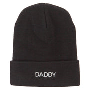 Word of Daddy Embroidered Long Beanie