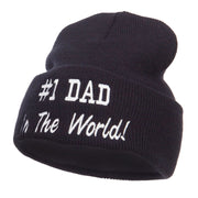 Number 1 Dad In The World Embroidered Long Beanie