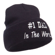 Number 1 Dad In The World Embroidered Long Beanie