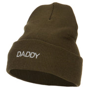 Word of Daddy Embroidered Long Beanie