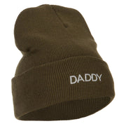 Word of Daddy Embroidered Long Beanie