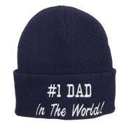 Number 1 Dad In The World Embroidered Long Beanie