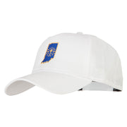 Indiana State Flag Map Embroidered Solid Cotton Pro Cap