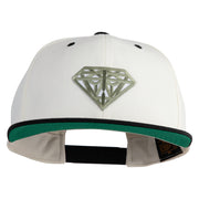 Diamond Jewelry Patched Classic Snapback Wool Blend 2 Tone Cap - Natural-Black OSFM