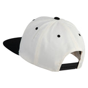 Diamond Jewelry Patched Classic Snapback Wool Blend 2 Tone Cap - Natural-Black OSFM