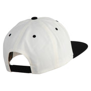 Diamond Jewelry Patched Classic Snapback Wool Blend 2 Tone Cap - Natural-Black OSFM
