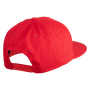 Old English Black V Patched 6 Panels Round Bill Cap - Red OSFM