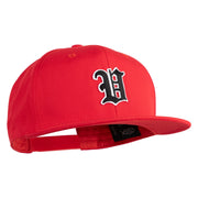 Old English Black V Patched 6 Panels Round Bill Cap - Red OSFM