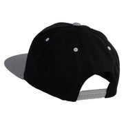 Diamond Jewelry Patched Classic Snapback Wool Blend 2 Tone Cap - Black-Silver OSFM