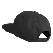 Old English Black V Patched 6 Panels Round Bill Cap - Black OSFM