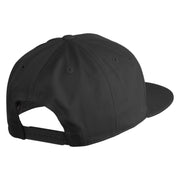 Old English Black V Patched 6 Panels Round Bill Cap - Black OSFM