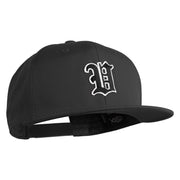 Old English Black V Patched 6 Panels Round Bill Cap - Black OSFM