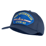 USS Enterprise CVN 65 Blue Patched Solid Cotton Twill 5 Panel Prostyle Snap Cap - Navy OSFM