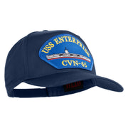 USS Enterprise CVN 65 Blue Patched Solid Cotton Twill 5 Panel Prostyle Snap Cap - Navy OSFM