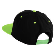 Diamond Jewelry Patched Classic Snapback Wool Blend 2 Tone Cap - Black-Yellow OSFM