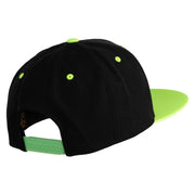 Diamond Jewelry Patched Classic Snapback Wool Blend 2 Tone Cap - Black-Yellow OSFM