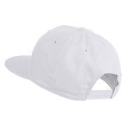 Old English Black V Patched 6 Panels Round Bill Cap - White OSFM