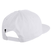 Old English Black V Patched 6 Panels Round Bill Cap - White OSFM