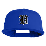 Old English Black V Patched 6 Panels Round Bill Cap - Royal OSFM