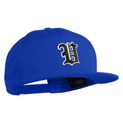 Old English Black V Patched 6 Panels Round Bill Cap - Royal OSFM