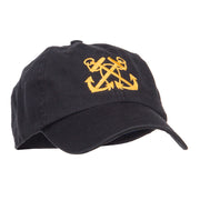 Double Anchor Embroidered Low Cap