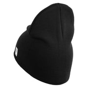 US Marine Corps Emblem Symbol Embroidered 8 Inch Short Beanie Made in USA - Black OSFM
