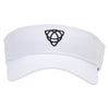 Celtic Shape Knot Embroidered Cotton Twill Sun Visor - White OSFM