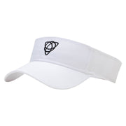 Celtic Shape Knot Embroidered Cotton Twill Sun Visor - White OSFM