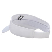 Celtic Shape Knot Embroidered Cotton Twill Sun Visor - White OSFM