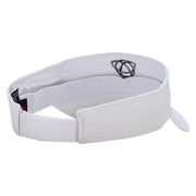 Celtic Shape Knot Embroidered Cotton Twill Sun Visor - White OSFM