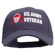 Skull Army Veteran Embroidered New Low Profile Organic Cotton Cap - Navy OSFM