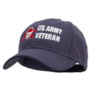 Skull Army Veteran Embroidered New Low Profile Organic Cotton Cap - Navy OSFM