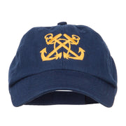 Double Anchor Embroidered Low Cap