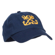 Double Anchor Embroidered Low Cap