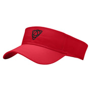 Celtic Shape Knot Embroidered Cotton Twill Sun Visor - Red OSFM